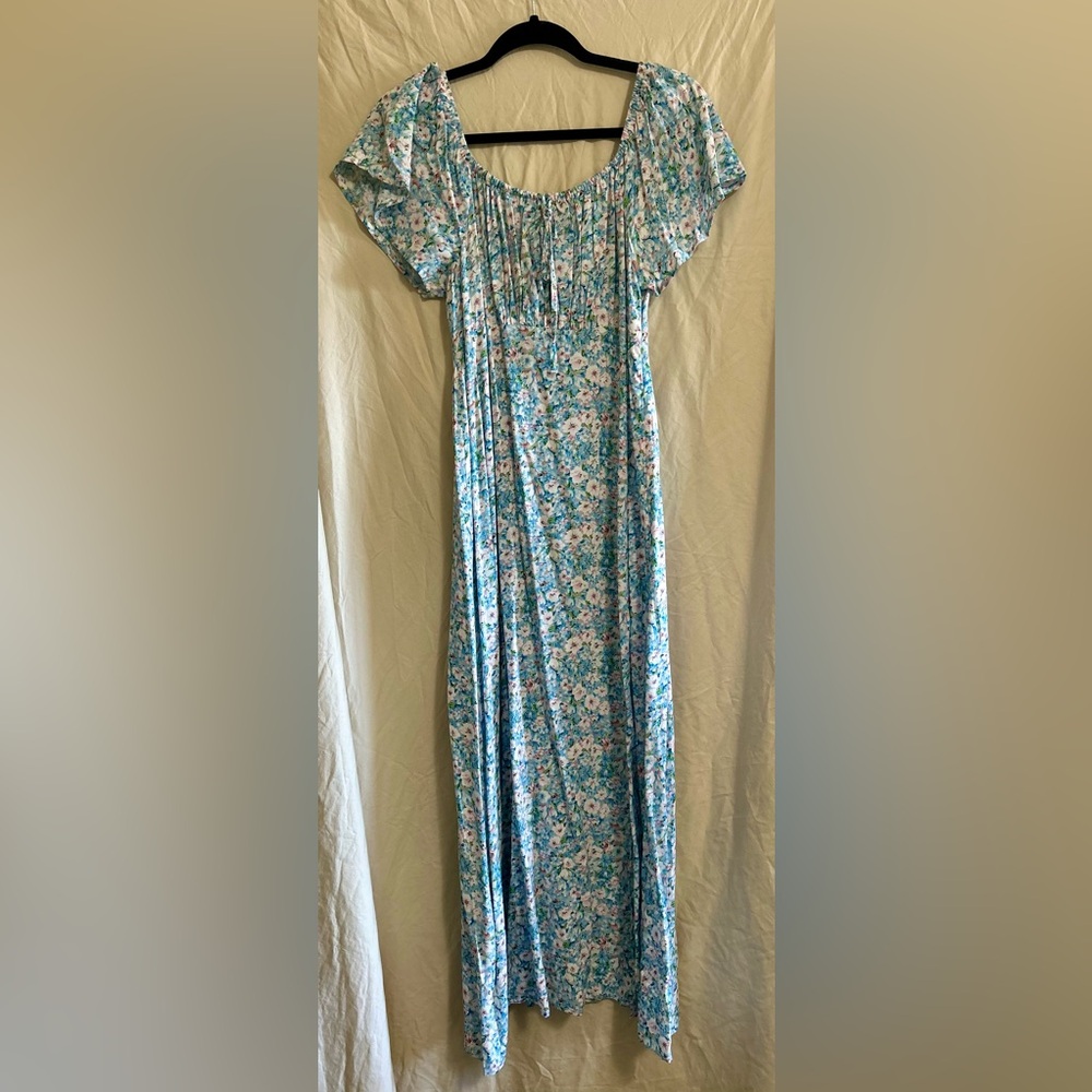 Floral Blue Maxi Dress